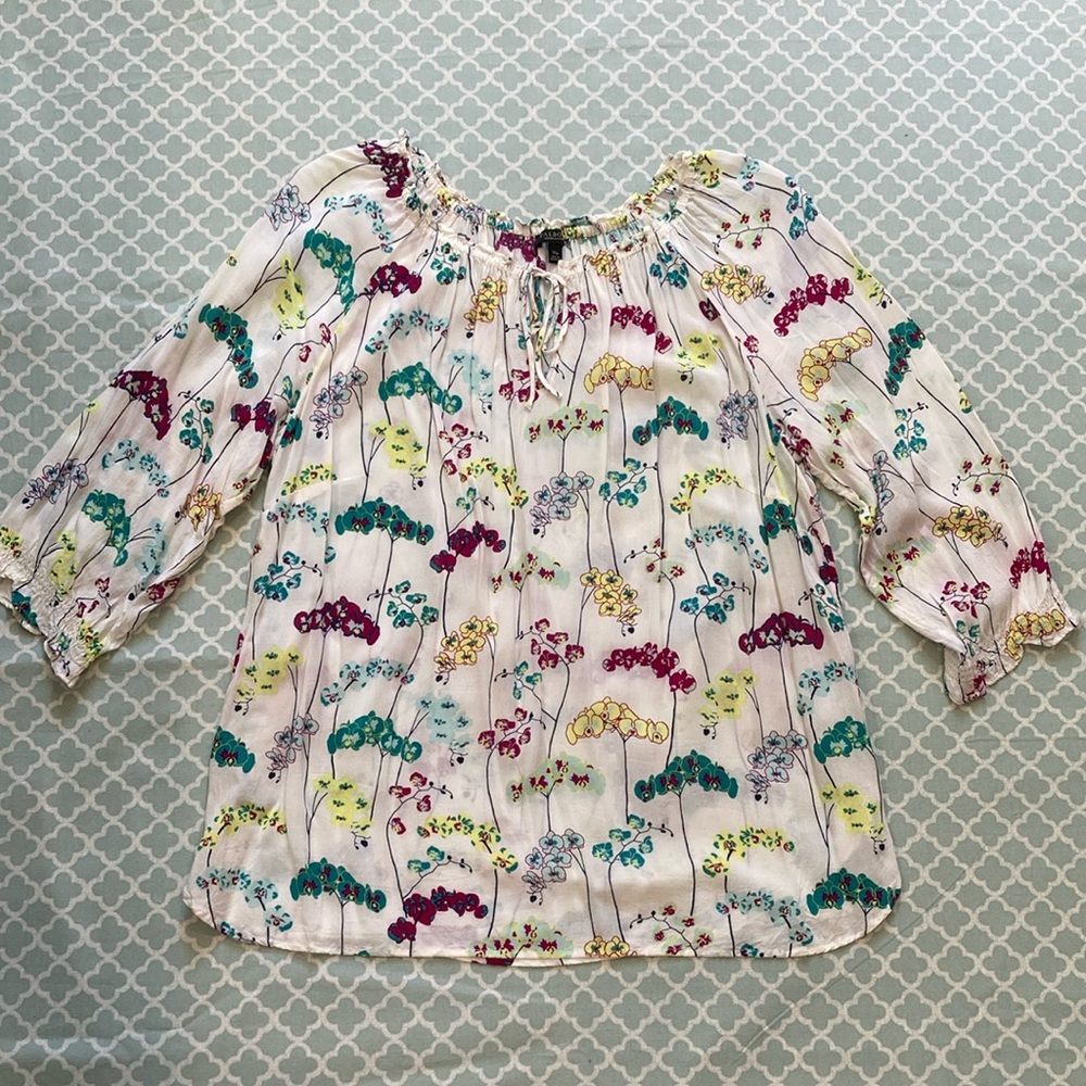 Talbots Orchid Peasant Blouse 1X Petite